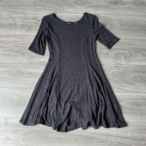 Popular Basics Grey Skater Dress 3/4 Sleeves
